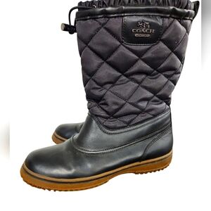 Coach Women's Sparrow Black Quilted Insulated Waterproof Boots Size 7